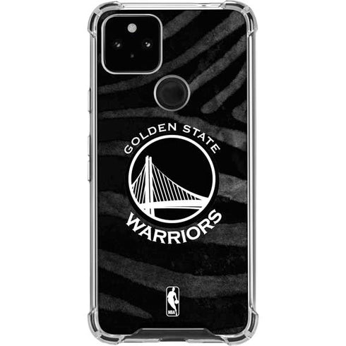 NBA Golden State Warriors Black Animal Print Google Pixel 5a 5G Clear Case